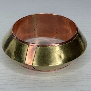 8.5" Spaceship Style Brass & Copper Bangle